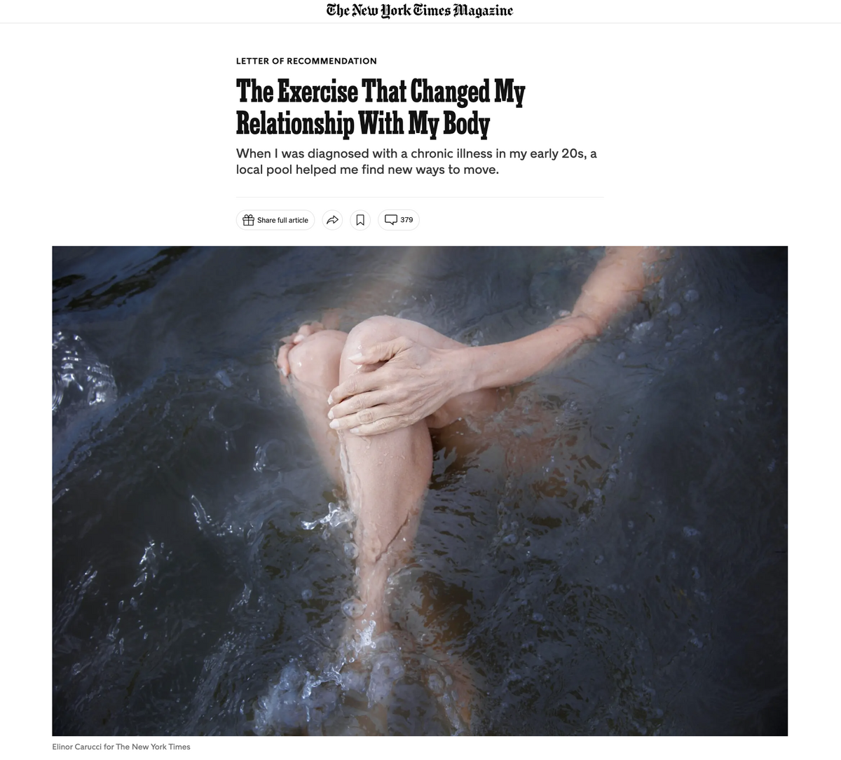 The New York Times Magazine, The Exercise That Changed My Relationship With My Body